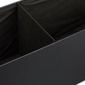 Canapé relaxdays avec espace de rangement - 114cm - cuir artificiel - boîte de rangement - banc pliable noir