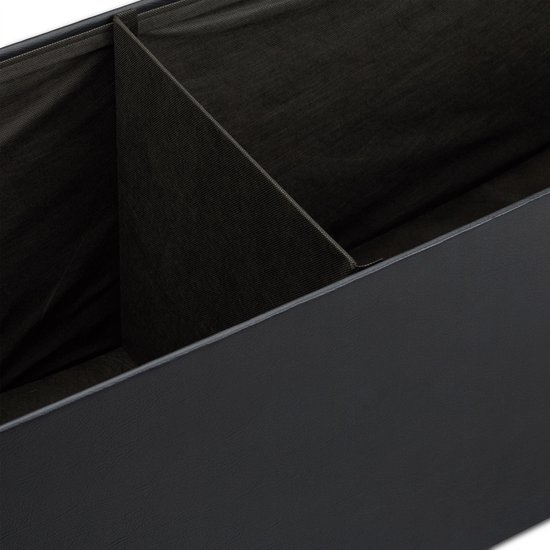 Relaxdays opbergbank kunstleer - opvouwbaar - XL 3-zits bank met opslagruimte - halbank - zwart