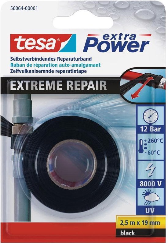 tesa EXTREME REPAIR 56064-00001-00 Reparatietape tesa extra Power Zwart (l x b) 2.5 m x 19 mm 1 stuk(s)