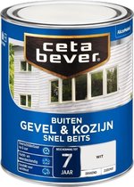 CetaBever Buiten Gevel & Kozijn Snel Beits - Zijdemat - Wit - 750 ml