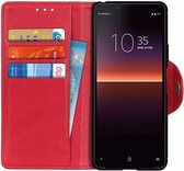 Sony Xperia 10 II Hoesje Portemonnee met Maagneetsluiting Rood