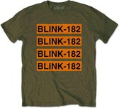Blink182 - Log Repeat Heren T-shirt - M - Groen