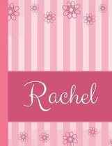 Rachel: Personalized Name College Ruled Notebook Pink Lines and Flowers