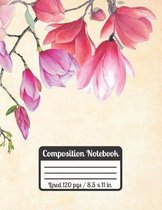 Composititon Notebook: Pink Watercolor Flowers Great Gift For Her Ideal For Students