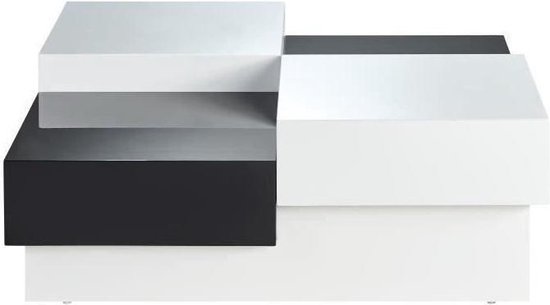 MIAMI Vierkante in eigentijdse in zwart-witte lak - 91 x B... | bol.com