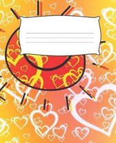 SMILEY FACE Composition Notebook: 7.5 X 9.25 Primary Ruled 110 pages book for girls, kids, school, students and teachers