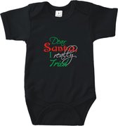 Rompertjes baby met tekst - Dear Santa I really tried - Romper zwart - Maat 62/68