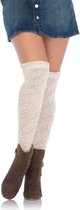 Leg Avenue Overknee sokken Crocheted Creme