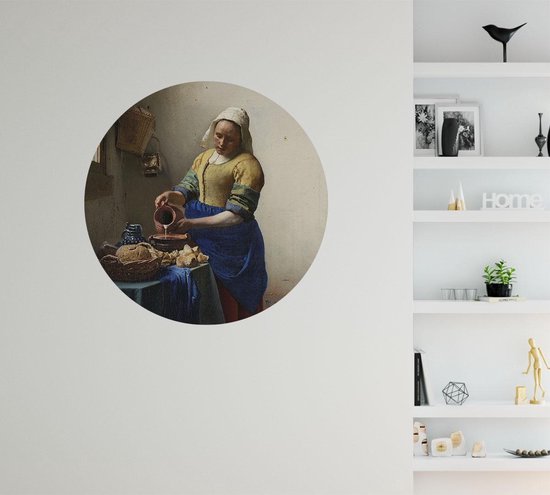 The Milkmaid, Johannes Vermeer - Photo sur papier peint Circle - ⌀ 40 cm