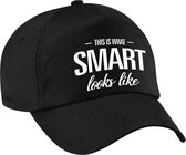 This is what smart looks like pet / cap zwart voor jongens en meisjes - baseball cap - slimmerik - cadeau petten / caps