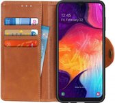 Samsung Galaxy A50 Book Case Hoesje Kunst Leer Wallet Bruin