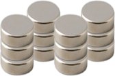 36x Aimants ronds pour réfrigérateur / tableau blanc 8 mm argent - Fournitures de loisirs et de bureau - Super fort 8mm x 1mm