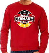 Have fear Germany is here / Duitsland supporter sweater rood voor heren L