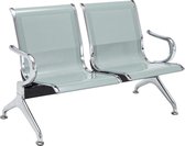 Clp Airport Wachtbank - Kunstleer - zitting metaal zilver 110 x 50 cm (2er)