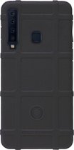 RUGGED SHIELD Rubber Bumper Case Hoesje Geschikt voor Samsung Galaxy A9 (2018) - Zwart