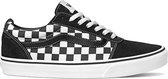 Vans Ward Checkered Heren Sneakers - Black/True White - Maat 45