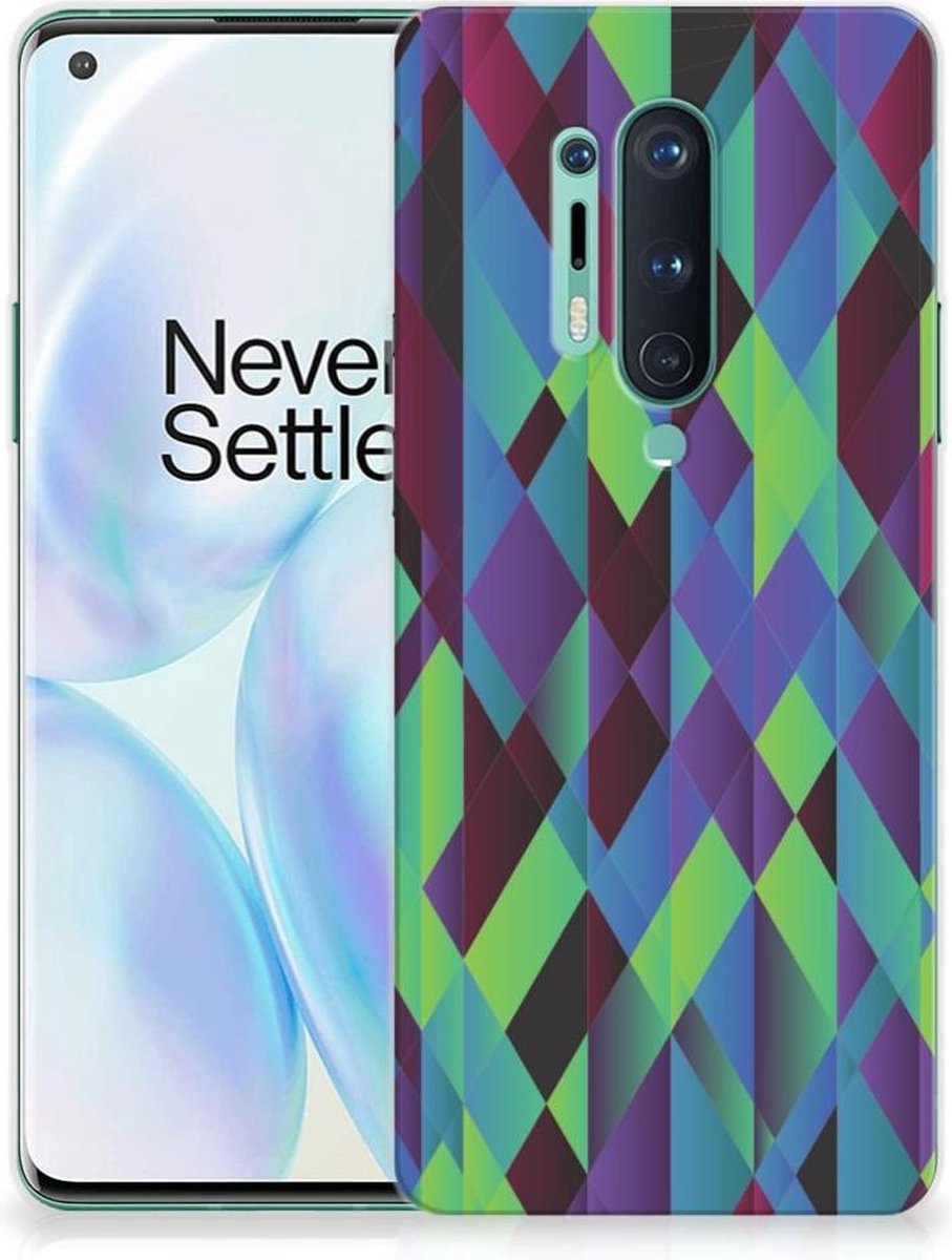 OnePlus 8 Pro TPU Hoesje Abstract Green Blue