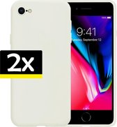 Hoes voor iPhone SE 2020 Hoesje Case - Hoes voor iPhone SE 2020 Case Hoesje Siliconen - Hoes voor iPhone SE 2020 Hoes Back Cover Wit - 2 Stuks