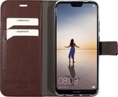 Mobiparts hoesje geschikt voor Huawei P20 Lite (2018) - Wallet/Boekhoesje - Eco Leer - Magneet Sluiting - Opberg vakken - Bruin
