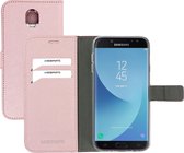 Mobiparts hoesje geschikt voor Samsung Galaxy J7 (2017) - Saffiano Wallet/Portemonnee hoesje - Magneet Sluiting - 3 Opbergvakken - Roze