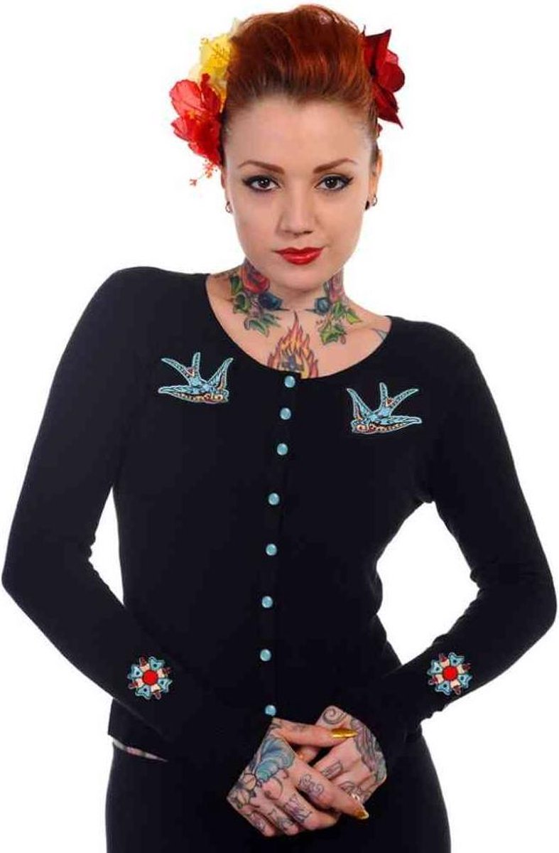 Banned - HYBRID Cardigan - M - Zwart/Blauw
