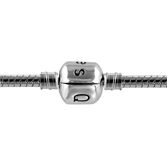 Quiges - Slangenarmband 3 mm met 4.2 schroefdraad systeem voor kralen beads - 23 cm - PB015
