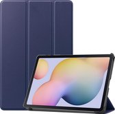 Case2go - Tablet Hoes geschikt voor Samsung Galaxy Tab S7 Hoes (2020) - Tri-Fold Book Case - Donker Blauw