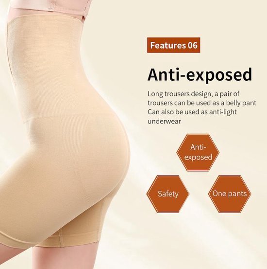 Corrigerend ondergoed voor billen, buik en dijen - corrigerend ondergoed high waist - Beige/Creme - maat M/L