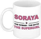 Soraya The woman, The myth the supergirl cadeau koffie mok / thee beker 300 ml