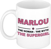 Marlou The woman, The myth the supergirl cadeau koffie mok / thee beker 300 ml