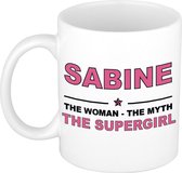 Sabine The woman, The myth the supergirl cadeau koffie mok / thee beker 300 ml
