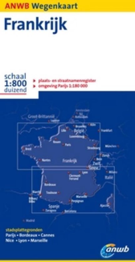 Cover van het boek 'Anwb Wegenkaart / Frankrijk 1:800.000'