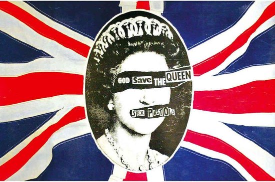 Sex Pistols Textiel Poster Flag God Save The Queen Multicolours