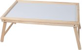 Houten Dienblad voor op bed - Dienblad met pootjes - Bedsteun van Bamboe hout - Ontbijt dienblad - Bedtafel - Ontbijt op bed - ca. 50 x 30 x 23 cm - Lichte houtskleur – Gerimport