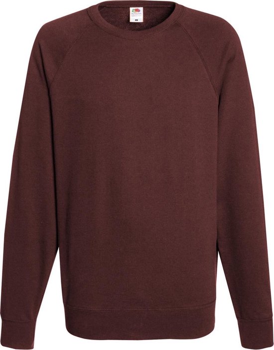 Sweatshirt léger raglan Fruit Of The Loom hommes (240 GSM) (Bordeaux)