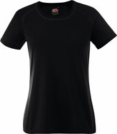 Fruit Of The Loom Dames / Vrouwen Prestatie Sportkleding T-Shirt (Zwart)