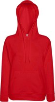 Fruit Of The Loom Dames Getailleerd Lichtgewicht Hoodie Dames met Capuchon  (240 GSM) (Rood)