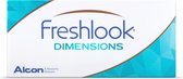 +6.00 - FreshLook® DIMENSIONS Caribbean Aqua - 6 pack - Maandlenzen - Kleurlenzen - Caribbean Aqua