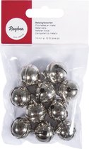 20x Metalen belletjes zilver met oog 19 mm hobby/knutsel benodigdheden - Kerst kersmuts belletjes - Kattenbellen - Hobby- en Knutselmateriaal