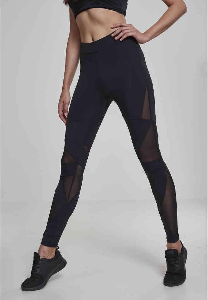Urban Classics Triangle Tech Mesh Dames Legging – L Zwart