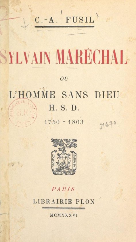 Sylvain Maréchal (ebook), CasimirAlexandre Fusil 9782259284684