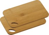 2x Bamboe houten snijplanken 14 x 22 cm - Keukenbenodigdheden - Kookbenodigdheden - Snijplank van hout - Snijplankjes/snijplankje