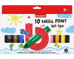 Bruynzeel Kids Mega Points viltstiften set 10