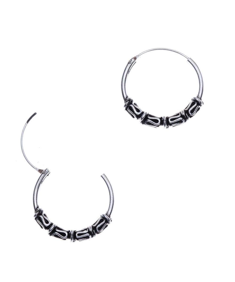 WeLoveSilver - zilveren Bali oorringen - slingermotief - 20 mm
