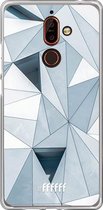 Nokia 7 Plus Hoesje Transparant TPU Case - Mirrored Polygon #ffffff