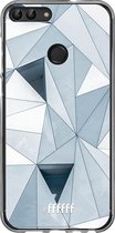 Huawei P Smart (2018) Hoesje Transparant TPU Case - Mirrored Polygon #ffffff