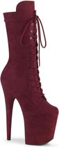 Pleaser Plateau Laarzen, Paaldans schoenen -37 Shoes- FLAMINGO-1050FS Paaldans schoenen Bordeaux rood