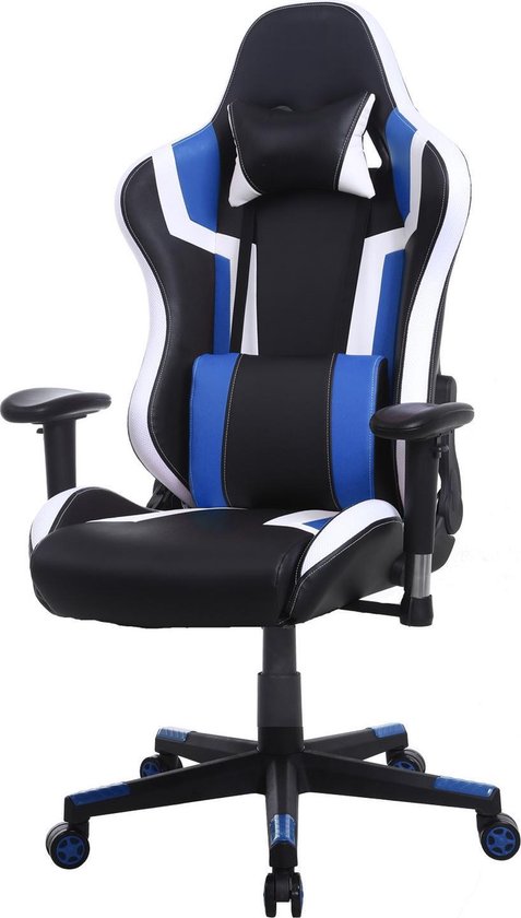 Gamestoel Tornado bureaustoel - ergonomisch verstelbaar - race gaming stoel  - zwart blauw | bol.com