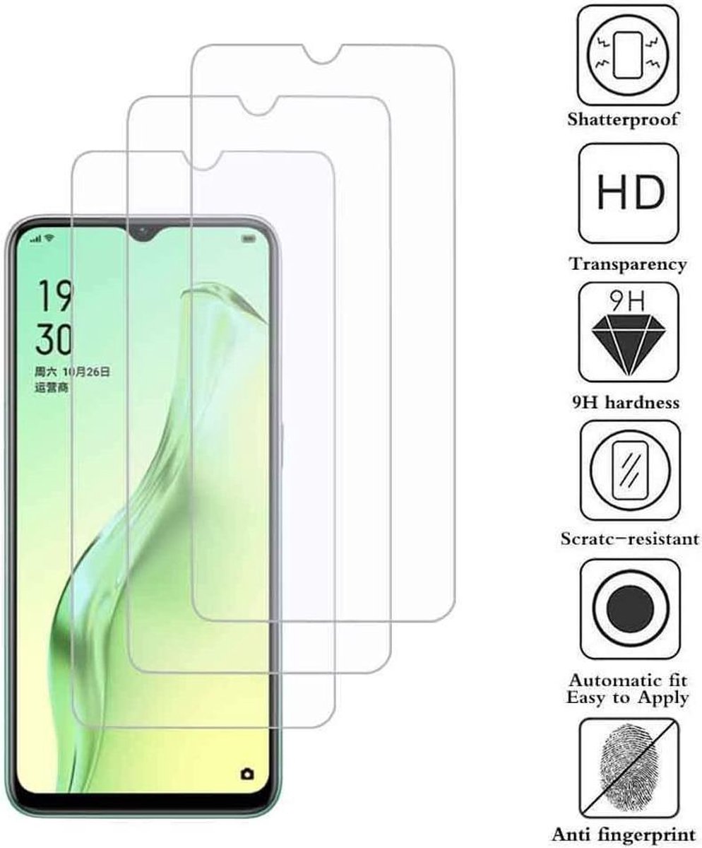 Oppo A5 2020 Screenprotector Glas - Tempered Glass Screen Protector - 3x AR QUALITY
