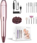 FOOCCA Elektrische Nagelvijl - 11 Nagelfrees Bitjes en 58 Schuurrolletjes - Manicure en Pedicure Set - Rosé